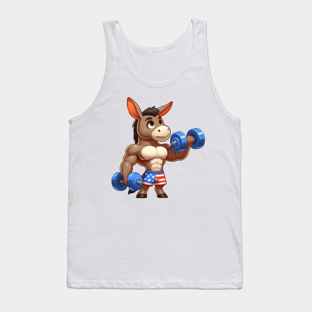 Cute Muscular Donkey Tank Top by Dmytro